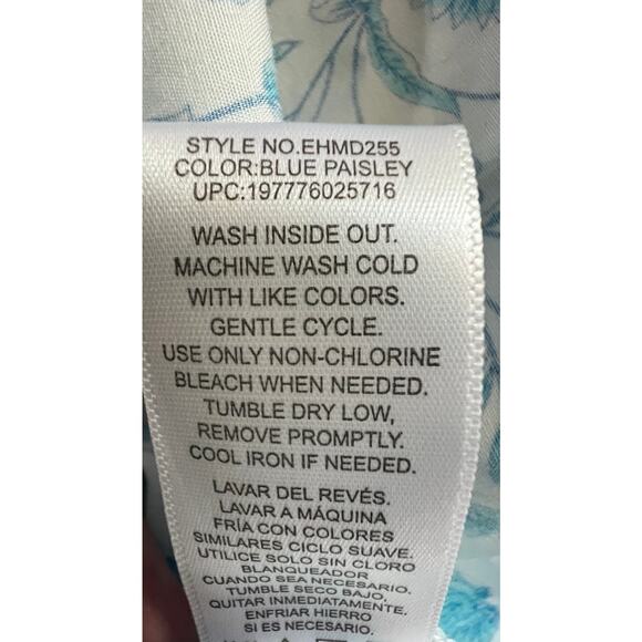 Draper James Womens Size Large Floral Smocked Ruffle Strap Midi Dress Blue White - Picture 11 of 12